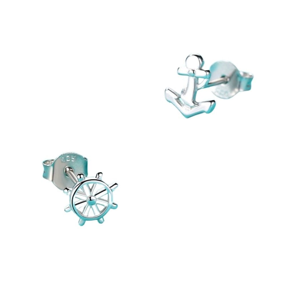 Silver Anchor Earrings