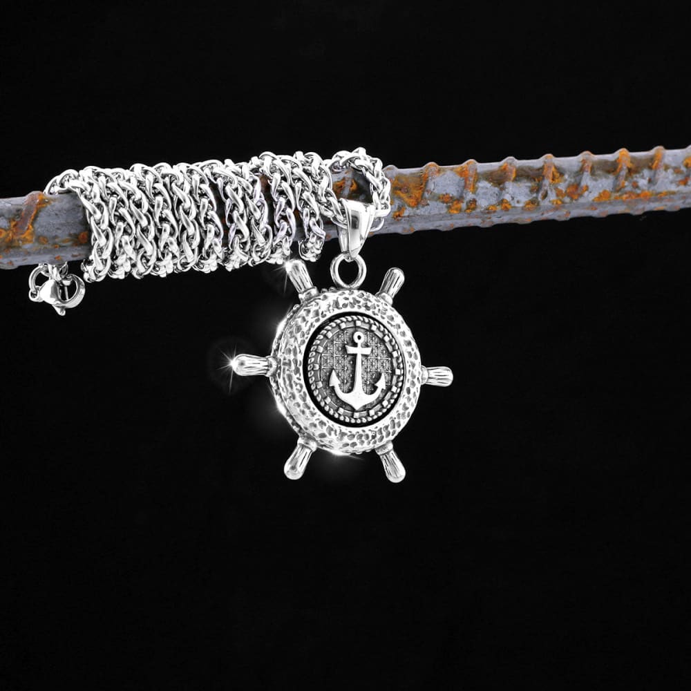 Silver Compass Necklace