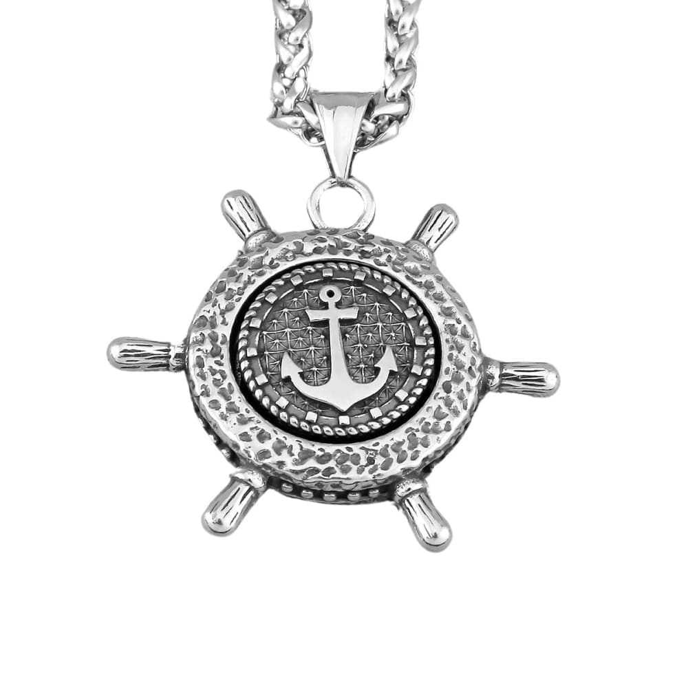 Silver Compass Necklace