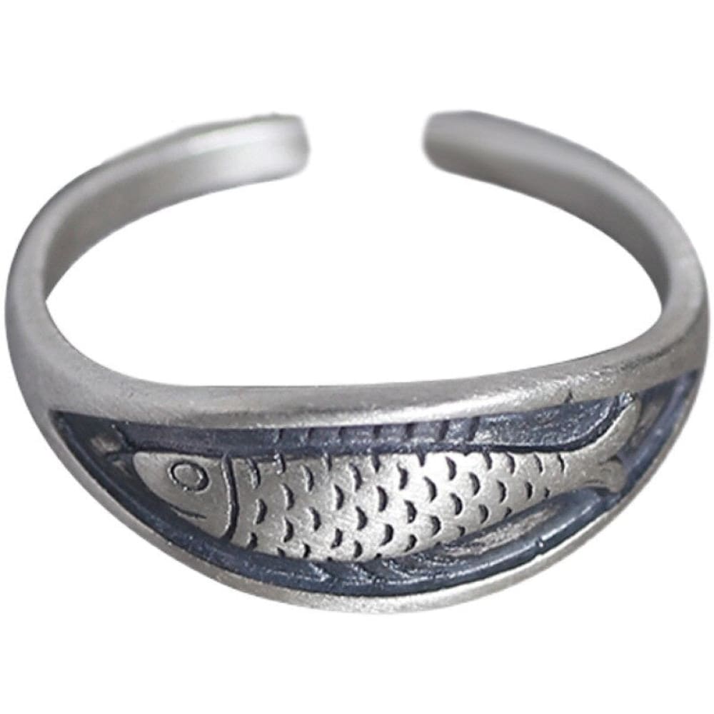Silver Retro Fish Ring