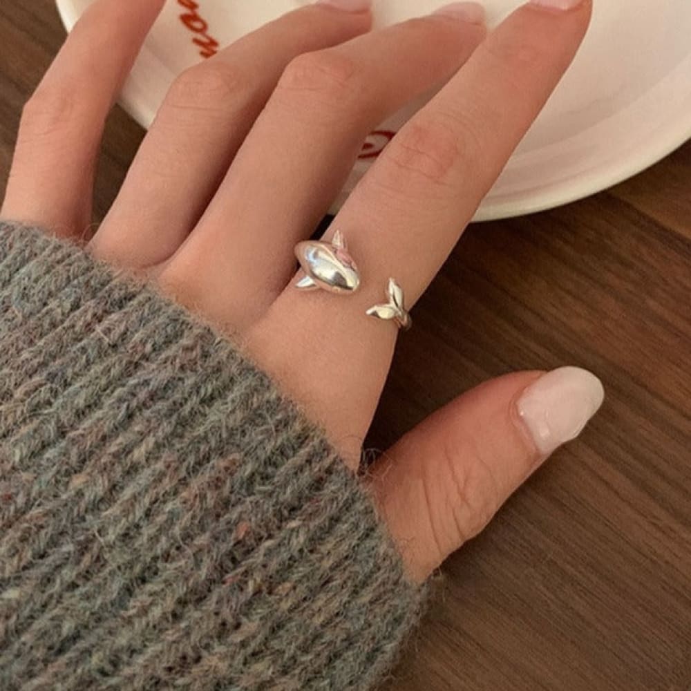 Silver Whale Ring