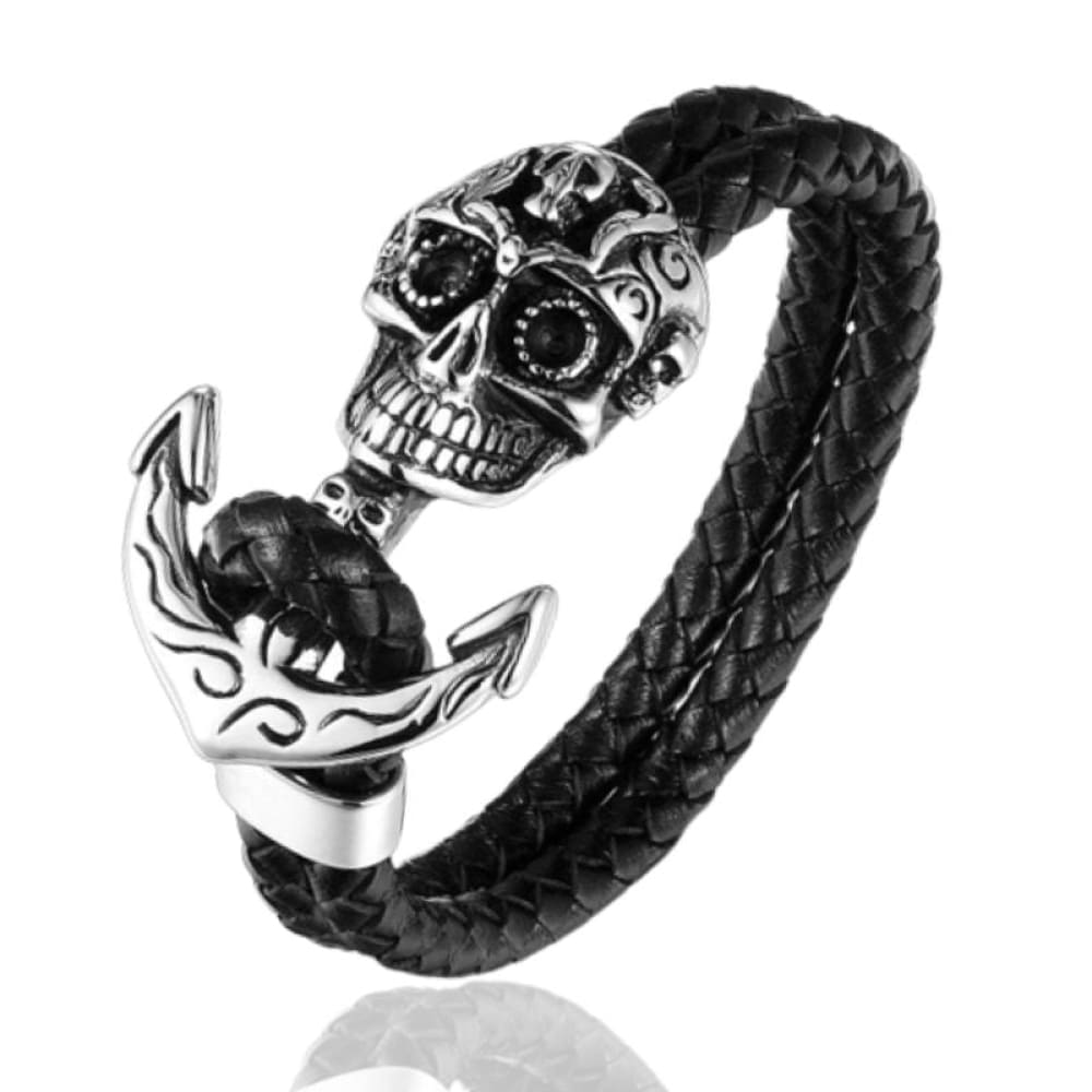 skull-anchor-leather-bracelet