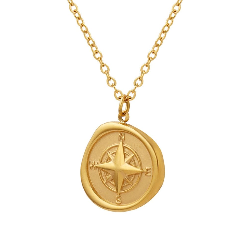 Small Medal Compass Necklace