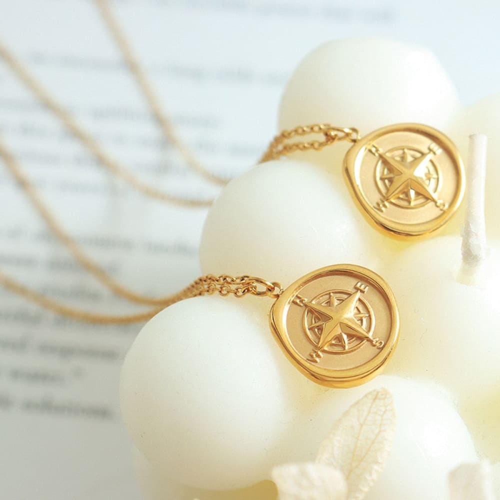 Small Medal Compass Necklace