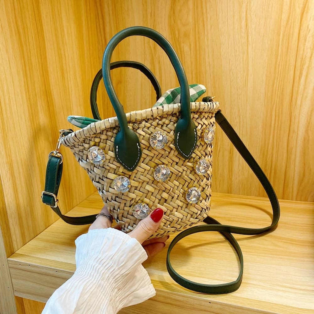 Small Ratan Crossbody Beach Bag