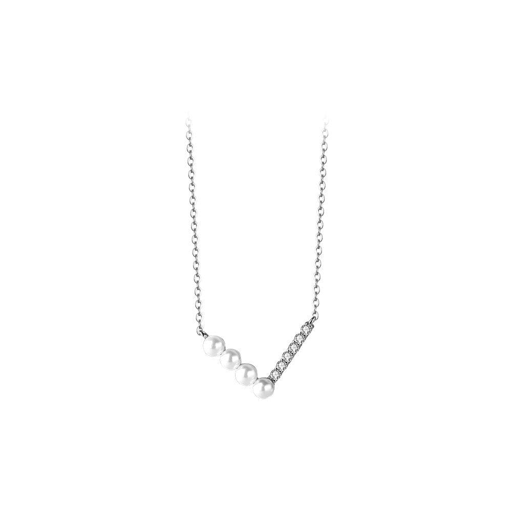 Stainless Diamond Pearl Beach Necklace