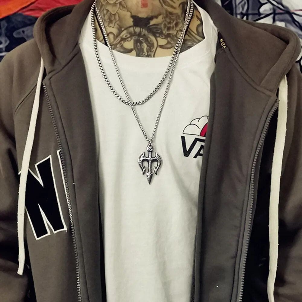 Stainless Steel Trident Necklace