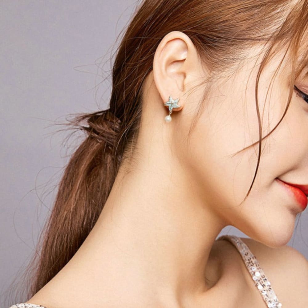 Starfish Earrings Silver
