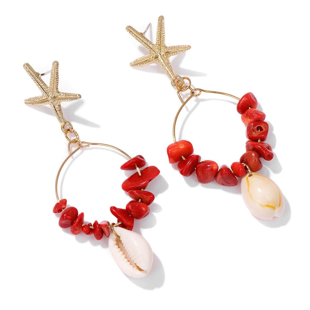Starfish Gold Drop Earrings