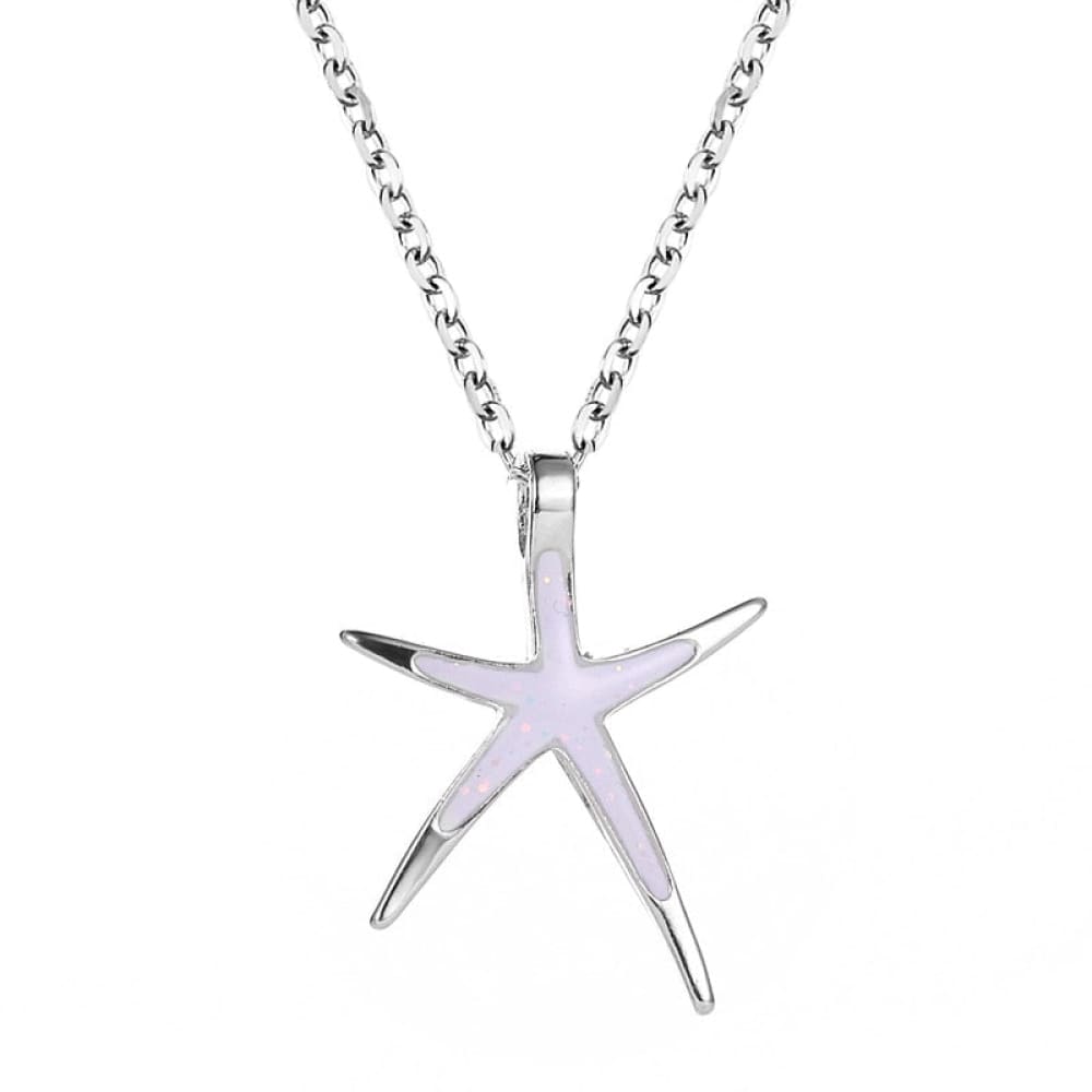 Starfish White Gold Necklace
