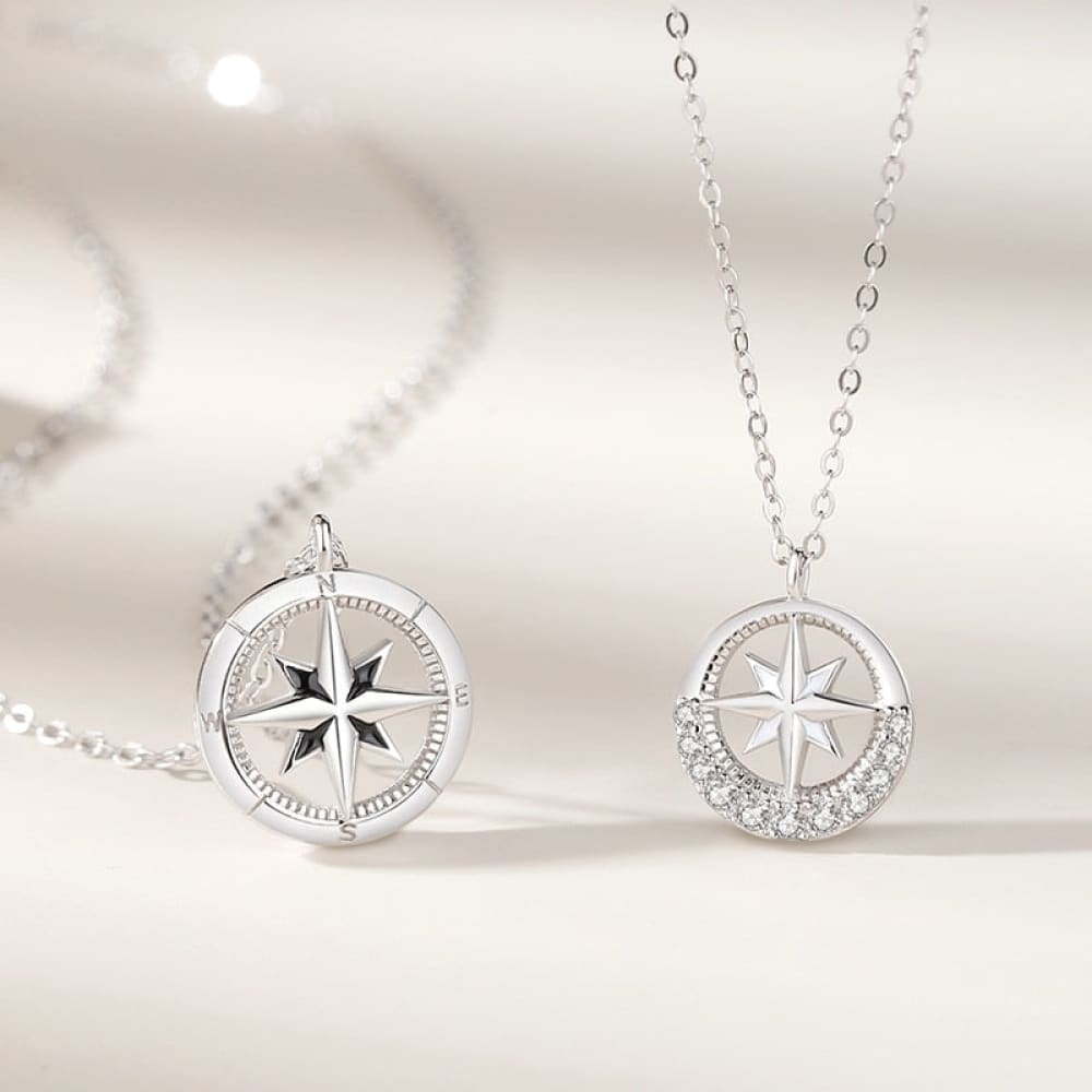 Sterling Silver Compass Necklace