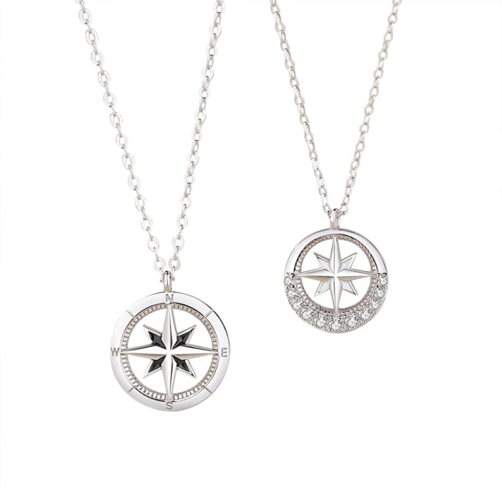 Sterling Silver Compass Necklace