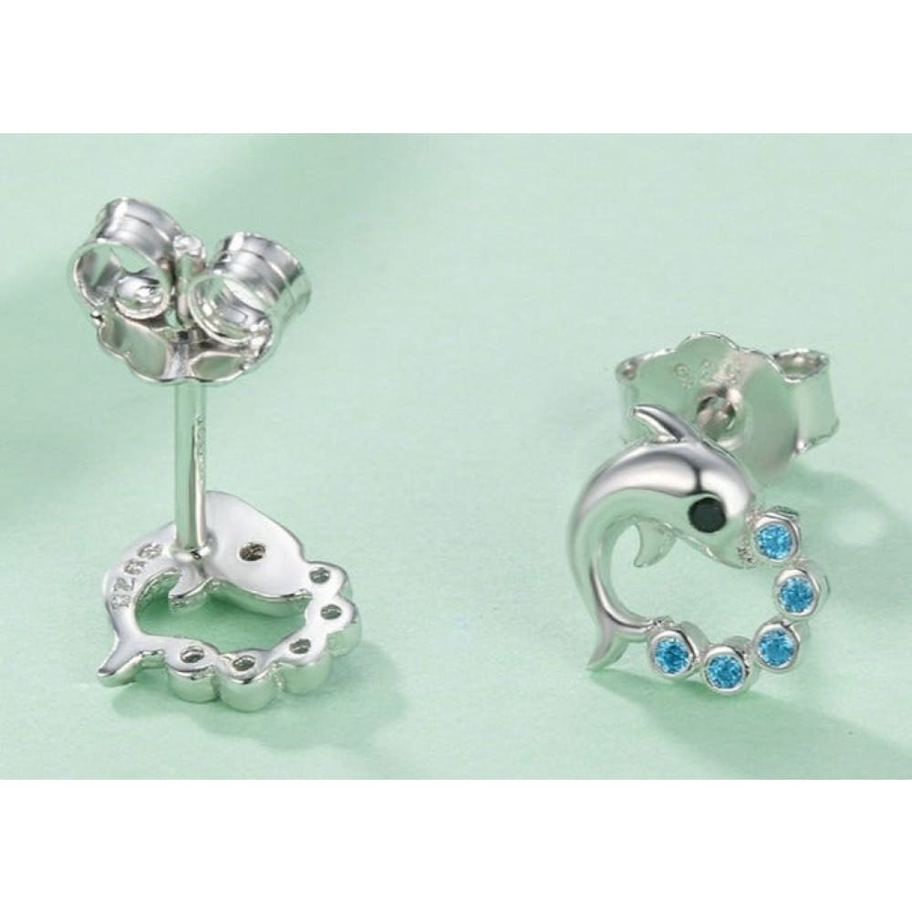 Sterling Silver Dolphin Earrings