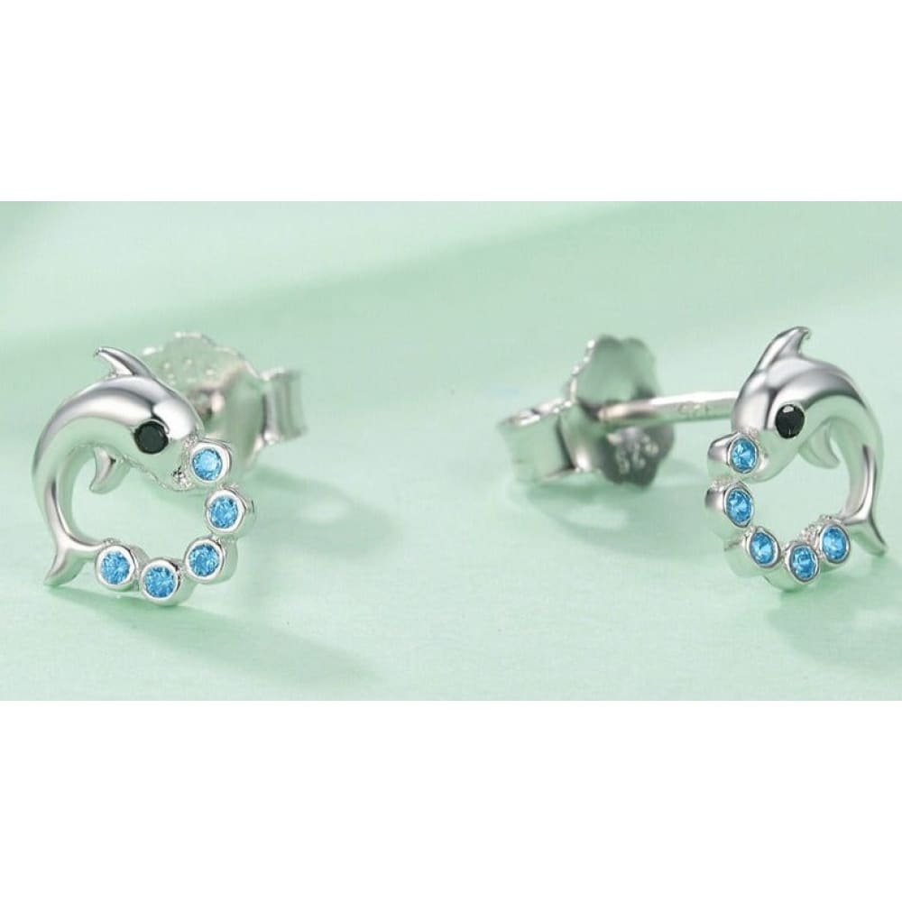 Sterling Silver Dolphin Earrings