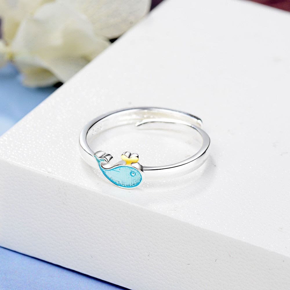 Sterling Silver Whale Ring