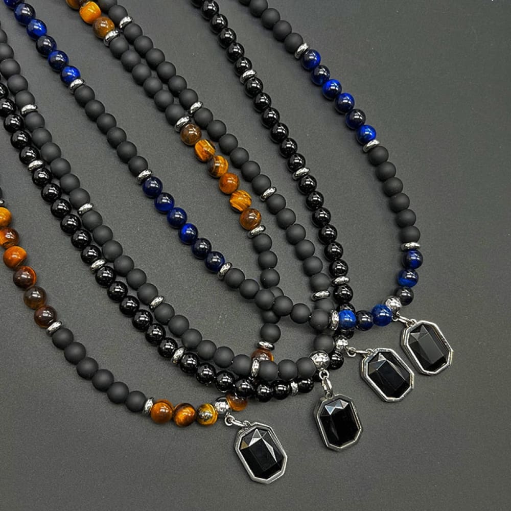 Stone Black Surfer Necklace