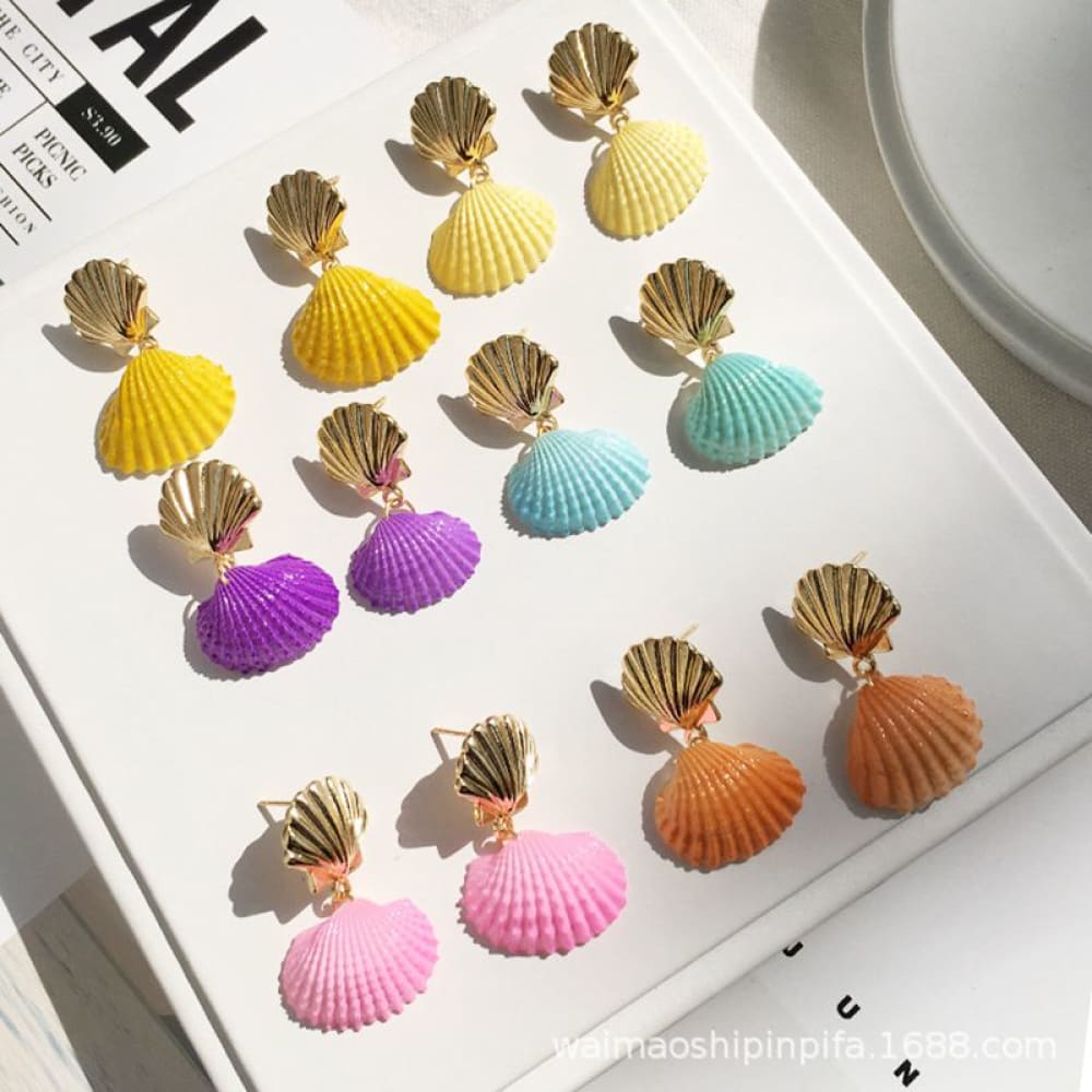 Summer Boho Shell Earrings