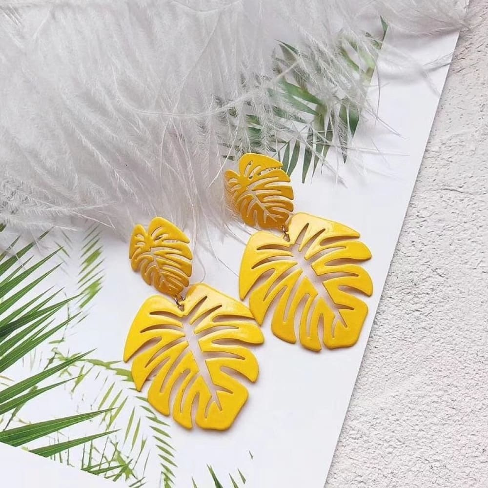 Summer Leaf Beach Earrings