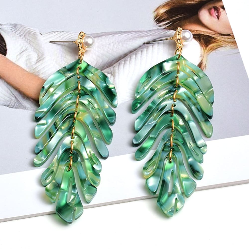 Trendy Leaf Beach Earrings