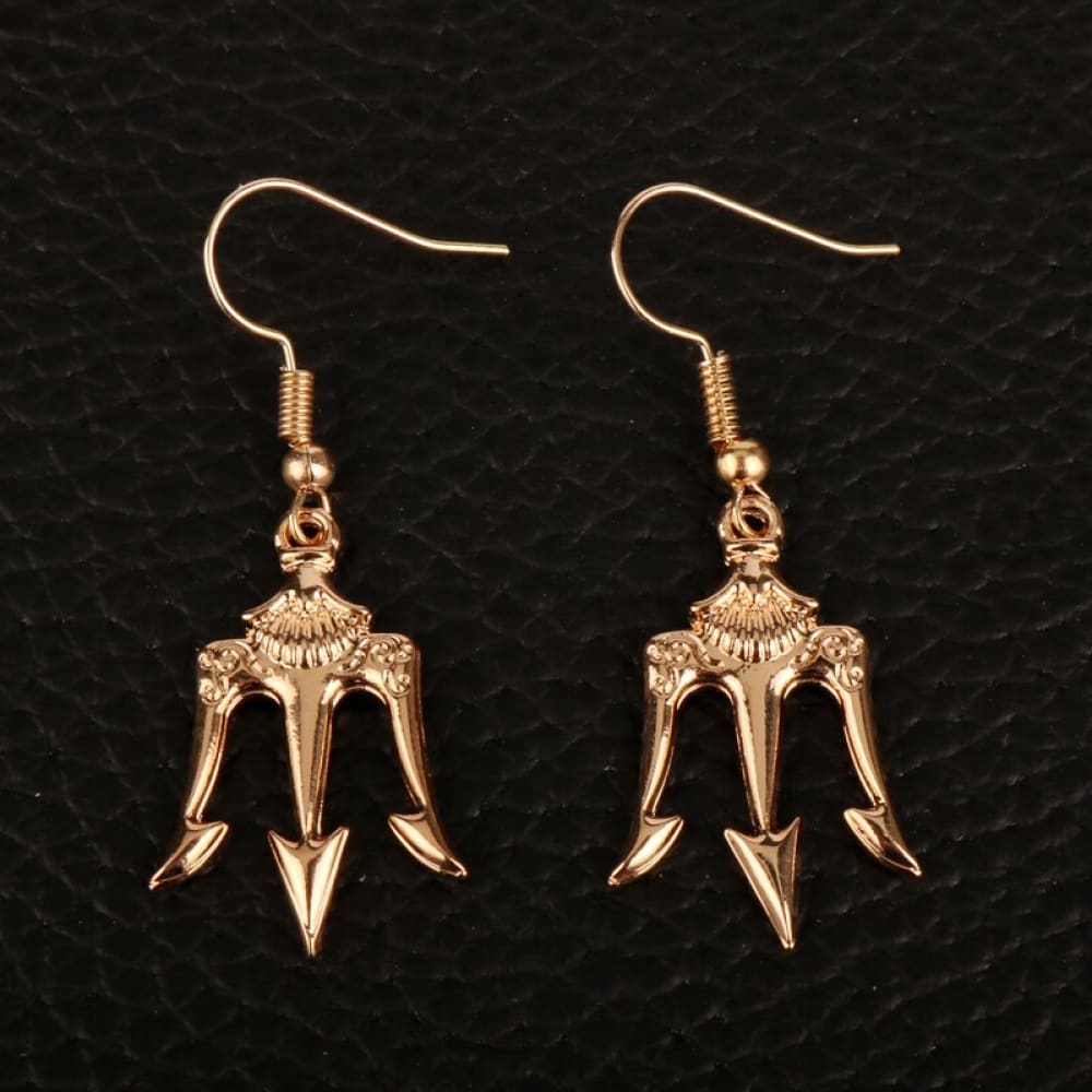 Trident earrings - gold