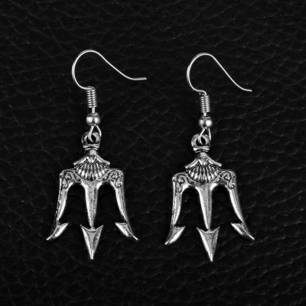 Trident earrings - silver
