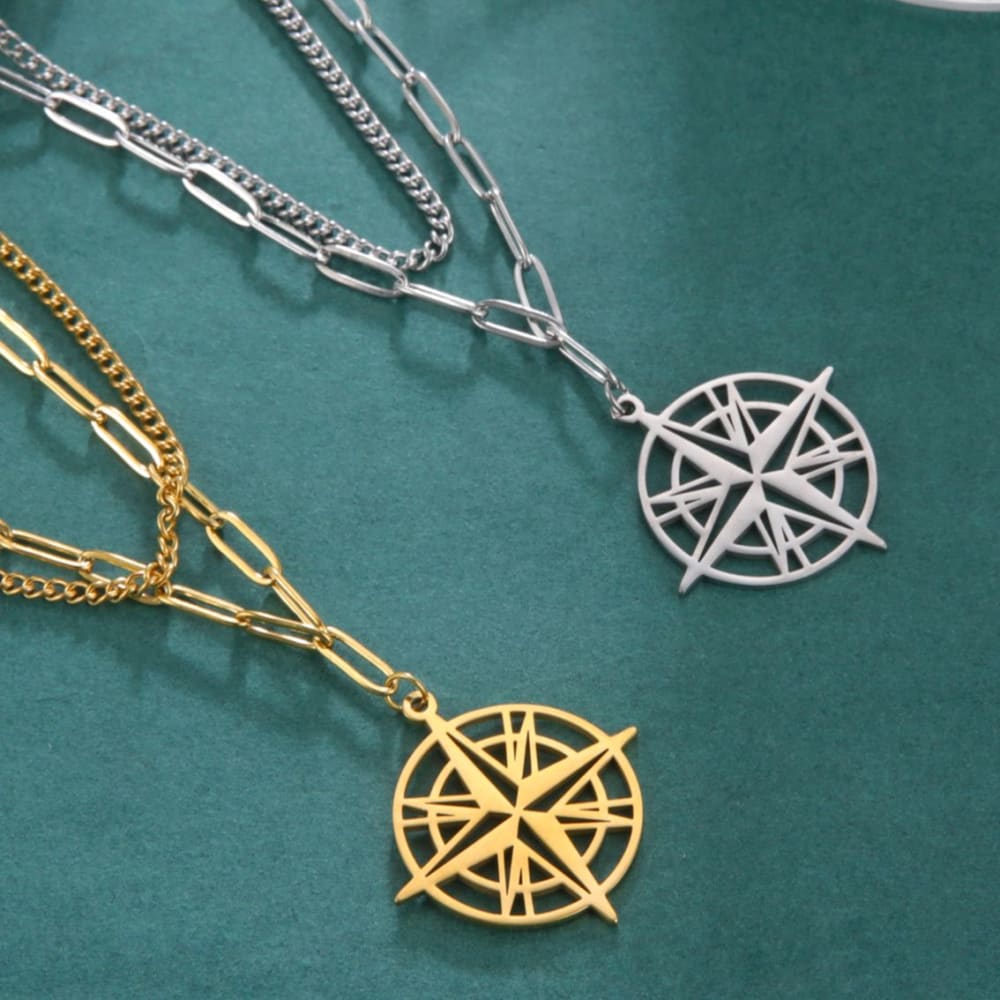 Two Layer Compass Necklace