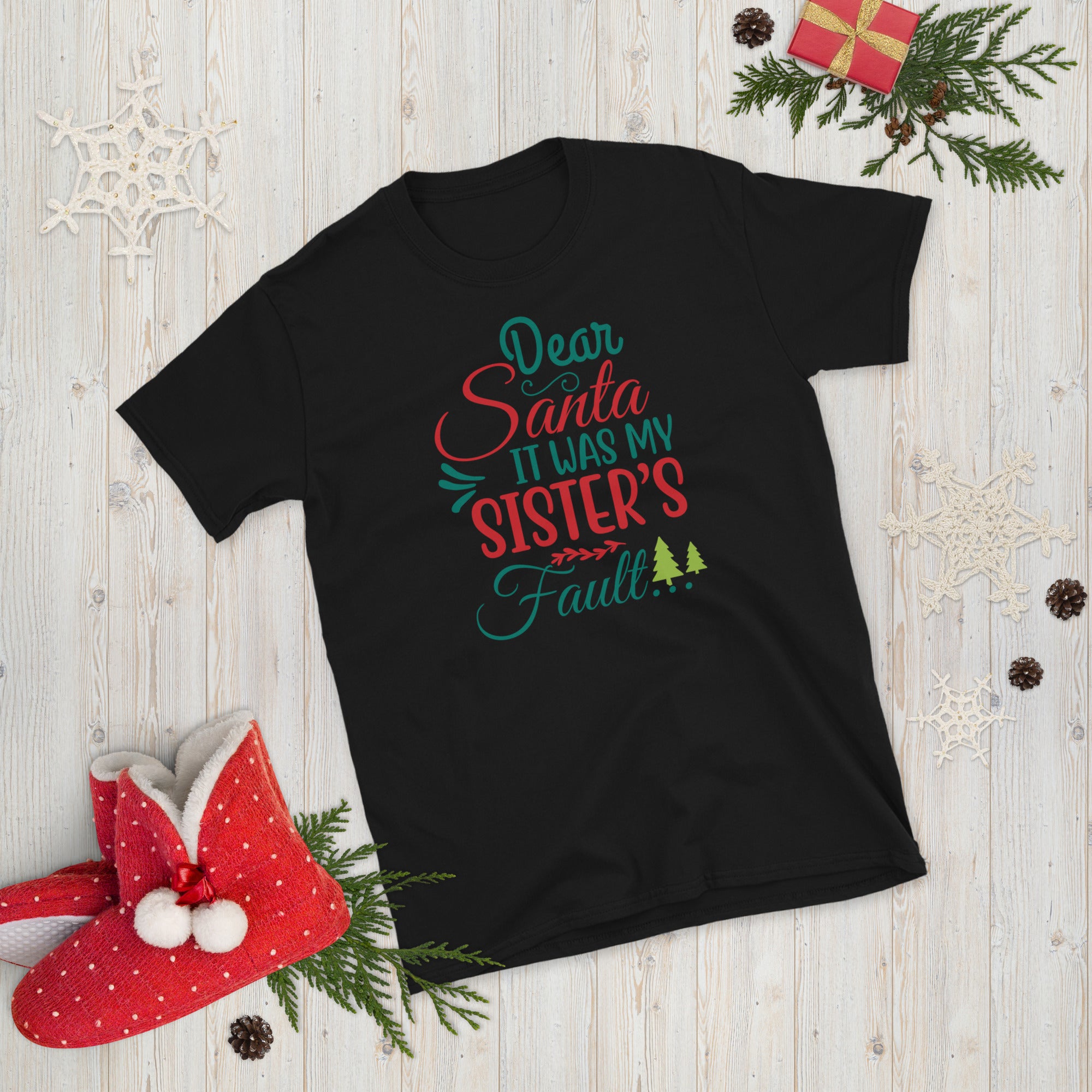 Dear Santa It Was My Sister's Fault, Naughty Sister Shirt, Christmas Gift for Sister, Shes The Naughty One, Funny Xmas Shirt, Bad Sister Tee - Madeinsea©
