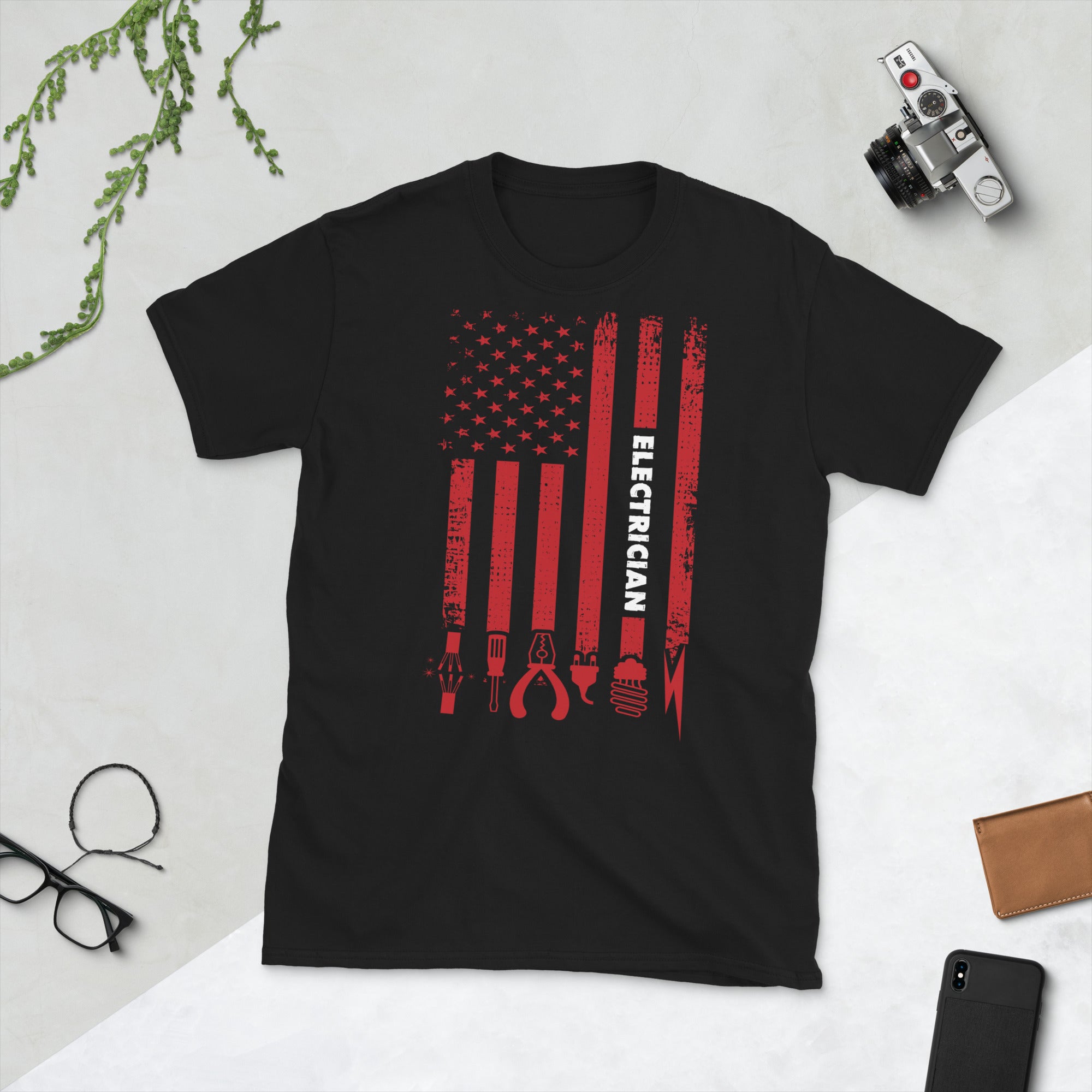 Electrician US Flag Shirt, Electrical Engineer T Shirt, Engineer Vintage US Flag Shirt, Electrical Worker, Electrician Tee, Electrician Gift - Madeinsea©