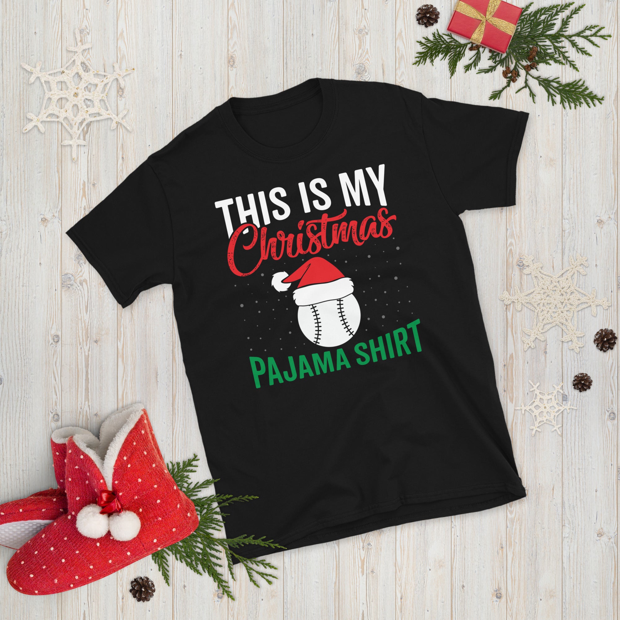 This Is My Christmas Pajama Shirt, Christmas Baseball Shirt, American Baseball T Shirt, Baseball Christmas Gift, Xmas Baseball Tee - Madeinsea©