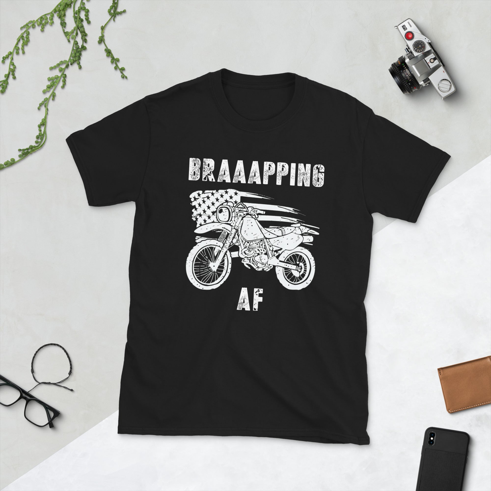 Braaping Biker Shirt, USA Dirt Bike Flag T-Shirt, Dirt Bike Shirt, Dirt Bike Gift, Dirt Biking Shirt, Dirt Bike Lover Shirt, Dirt Biker Gift - Madeinsea©