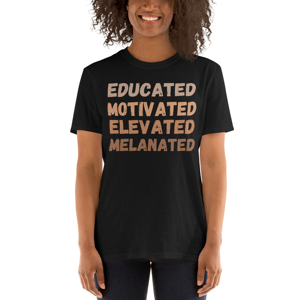 Black History Month Gifts for Teacher, Educated Motivated Elevated Melanated, Black Women Shirts, Gifts for Black Teachers, Afro Pride Shirt