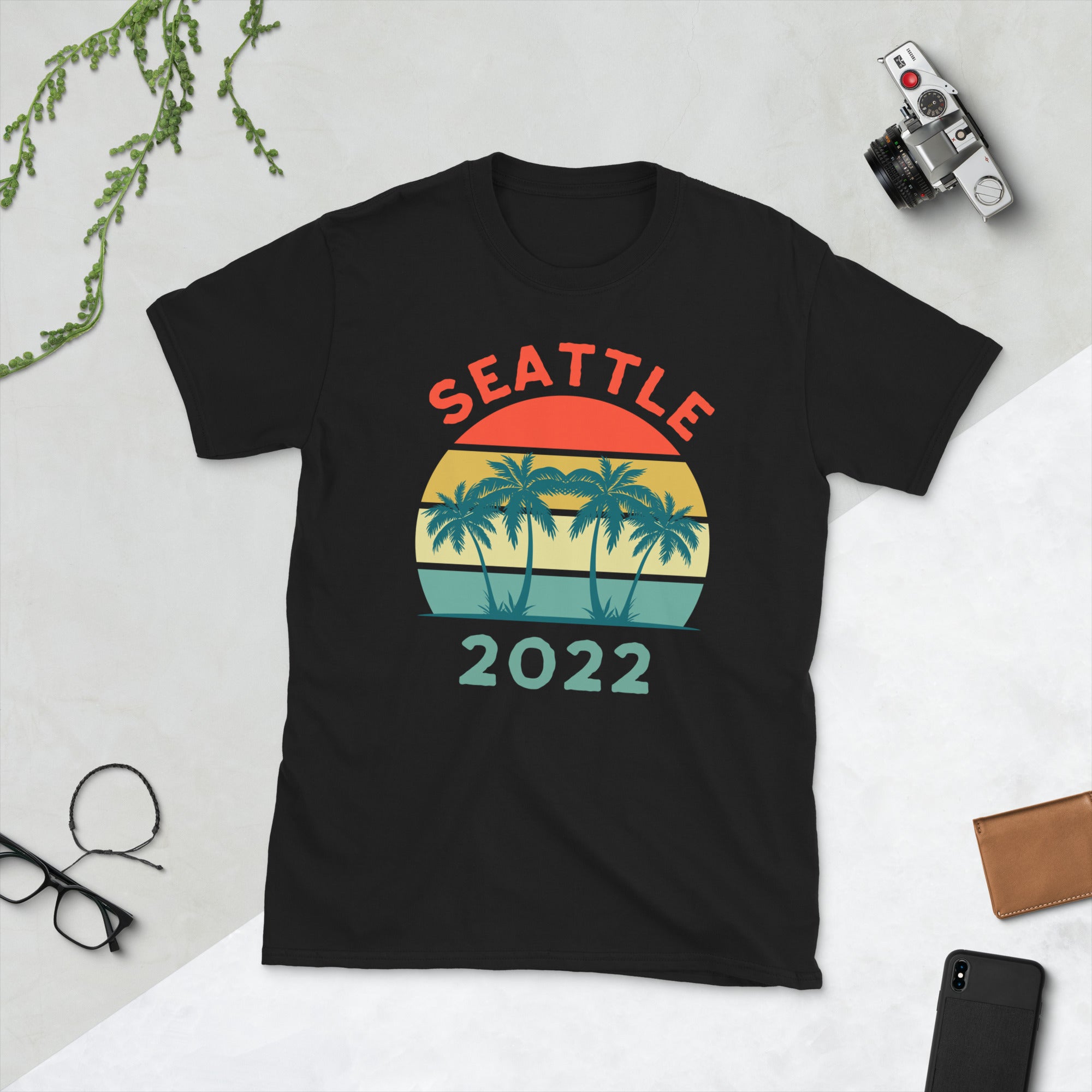 T-shirt Seattle 2022, t-shirt de vacances d'été à Washington, chemises assorties de vacances d'été 2022, t-shirt de l'État de Washington, t-shirt cadeau rétro Seattle