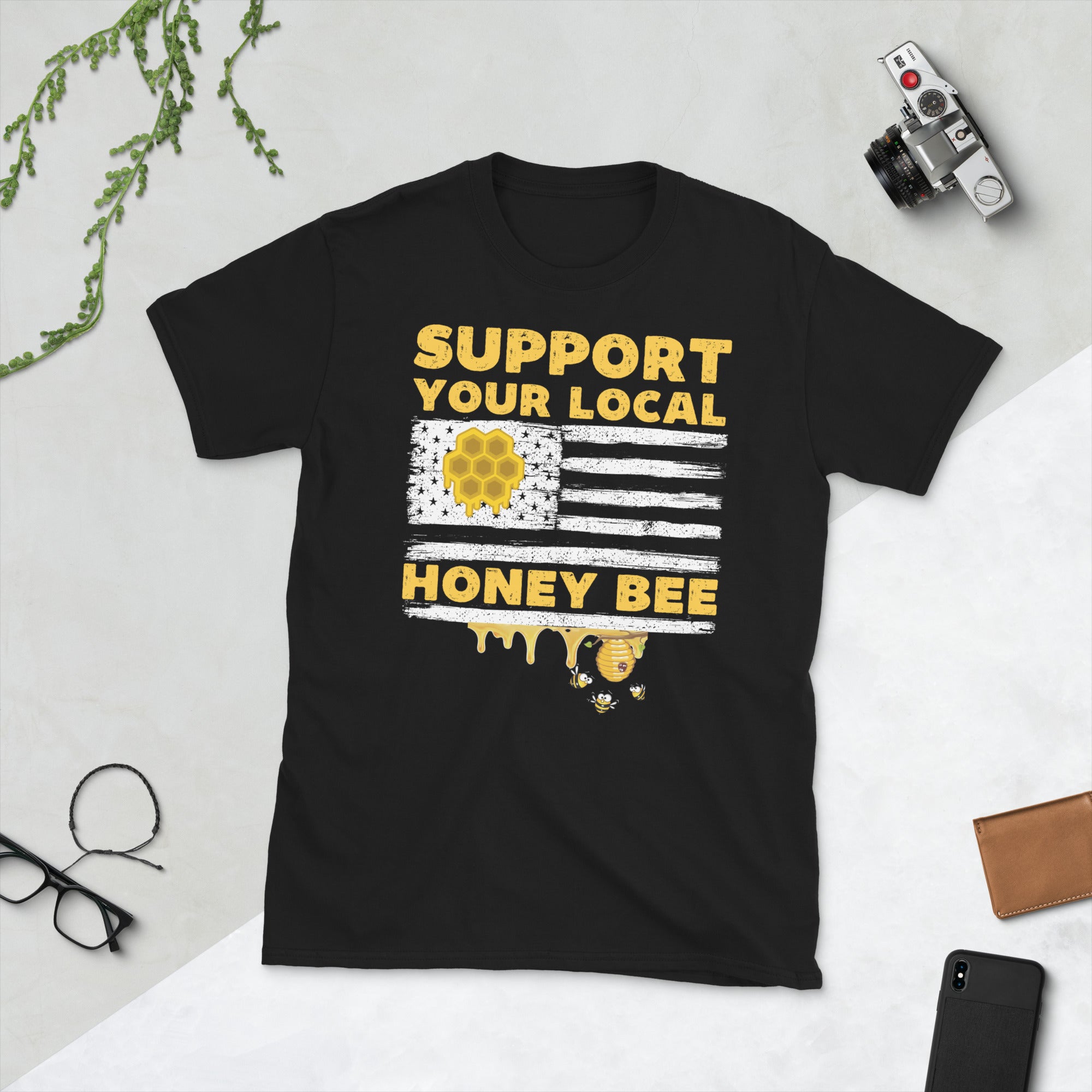 T-shirt Sauvez les abeilles, soutenez votre abeille locale, t-shirt d'apiculture, cadeau drôle de t-shirt d'apiculteur, t-shirt d'apiculteur, t-shirt de jardinier, amoureux des abeilles