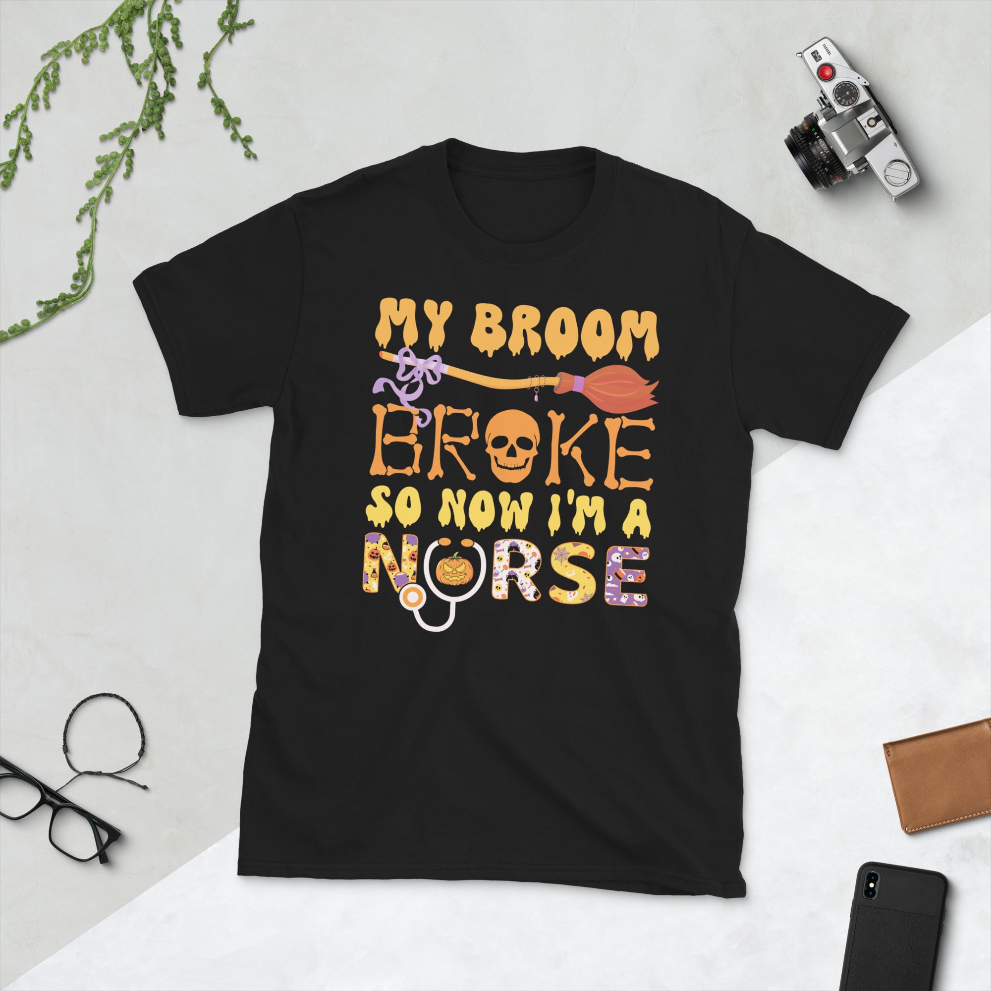 My Broom Broke So Now I Am A Nurse, Halloween Nurse Shirt, Funny Halloween RN Costume, Halloween Broom TShirt, Halloween Gift For Nurse - Madeinsea©