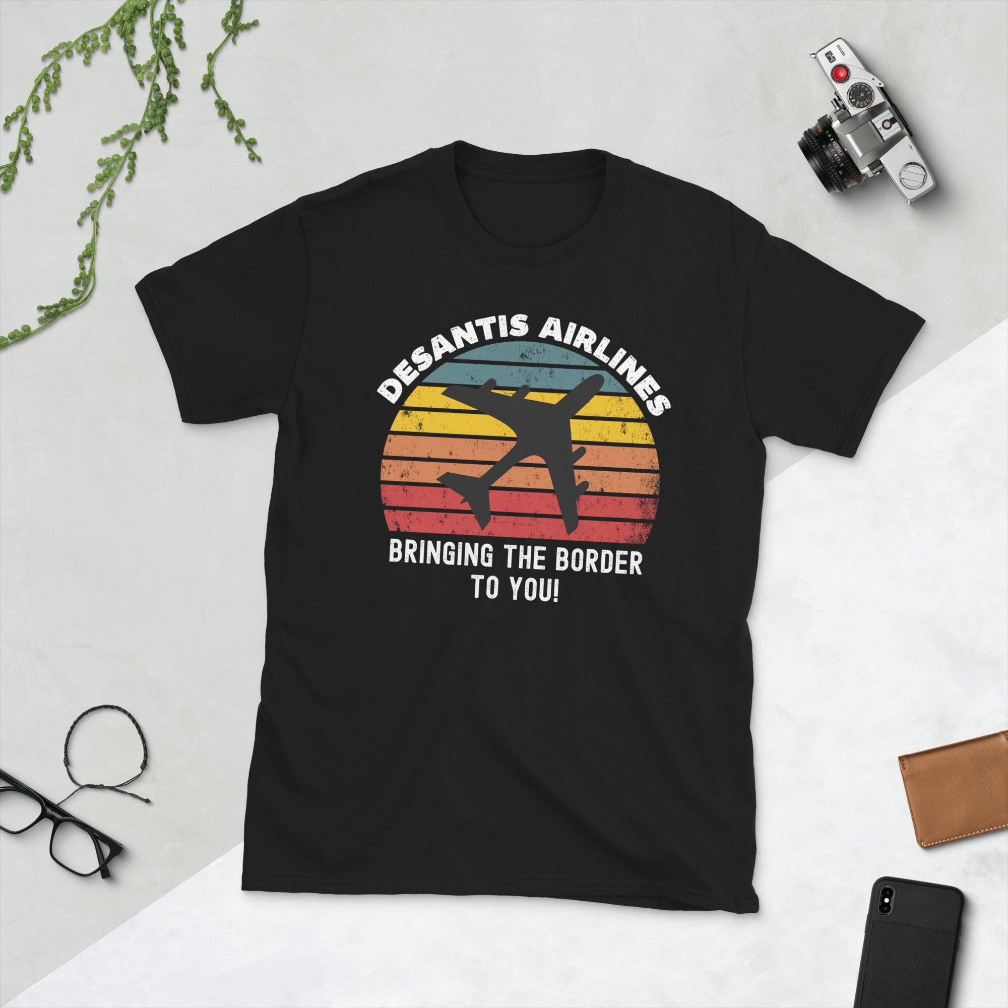 DeSantis Airlines Shirt, Ron DeSantis T-Shirt, Bringing The Border To You, Political Meme T-Shirt, DeSantis 2024 Shirt, Florida Governor Tee - Madeinsea©