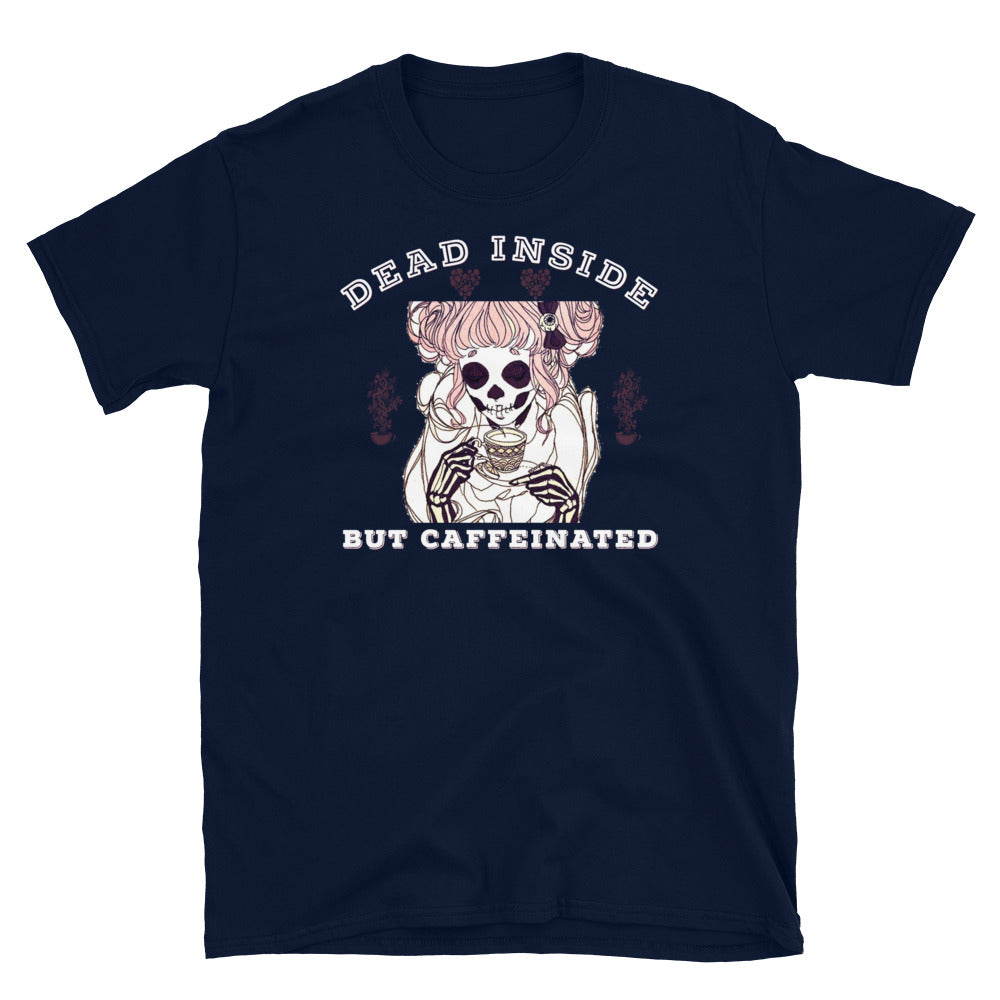 Dead Inside but Caffeinated, Coffee Skeleton shirt, Dead inside shirt, funny coffee shirt, funny coffee skeleton mom shirt, dead inside tee - Madeinsea©