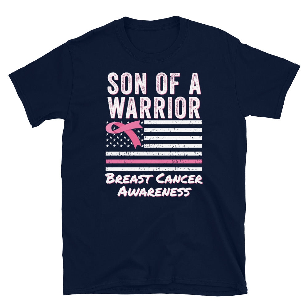 Son Of A Warrior T-Shirt, Pink Ribbon Shirt, Breast Cancer Shirt, Son Of A Warrior, Breast Cancer Gifts, Breast Cancer Tee, Awareness - Madeinsea©