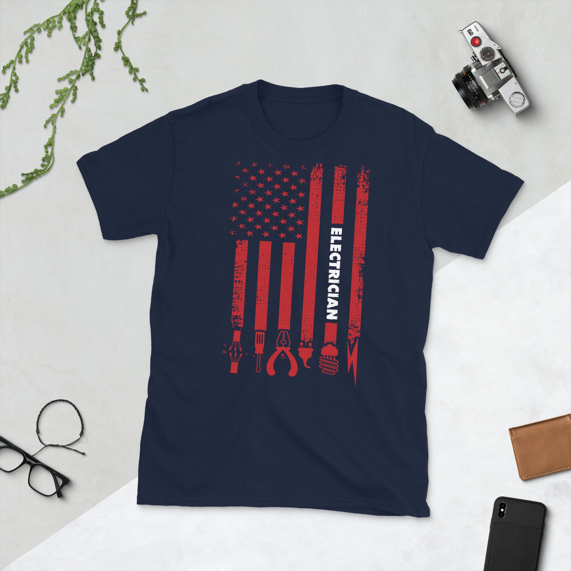 Electrician US Flag Shirt, Electrical Engineer T Shirt, Engineer Vintage US Flag Shirt, Electrical Worker, Electrician Tee, Electrician Gift - Madeinsea©