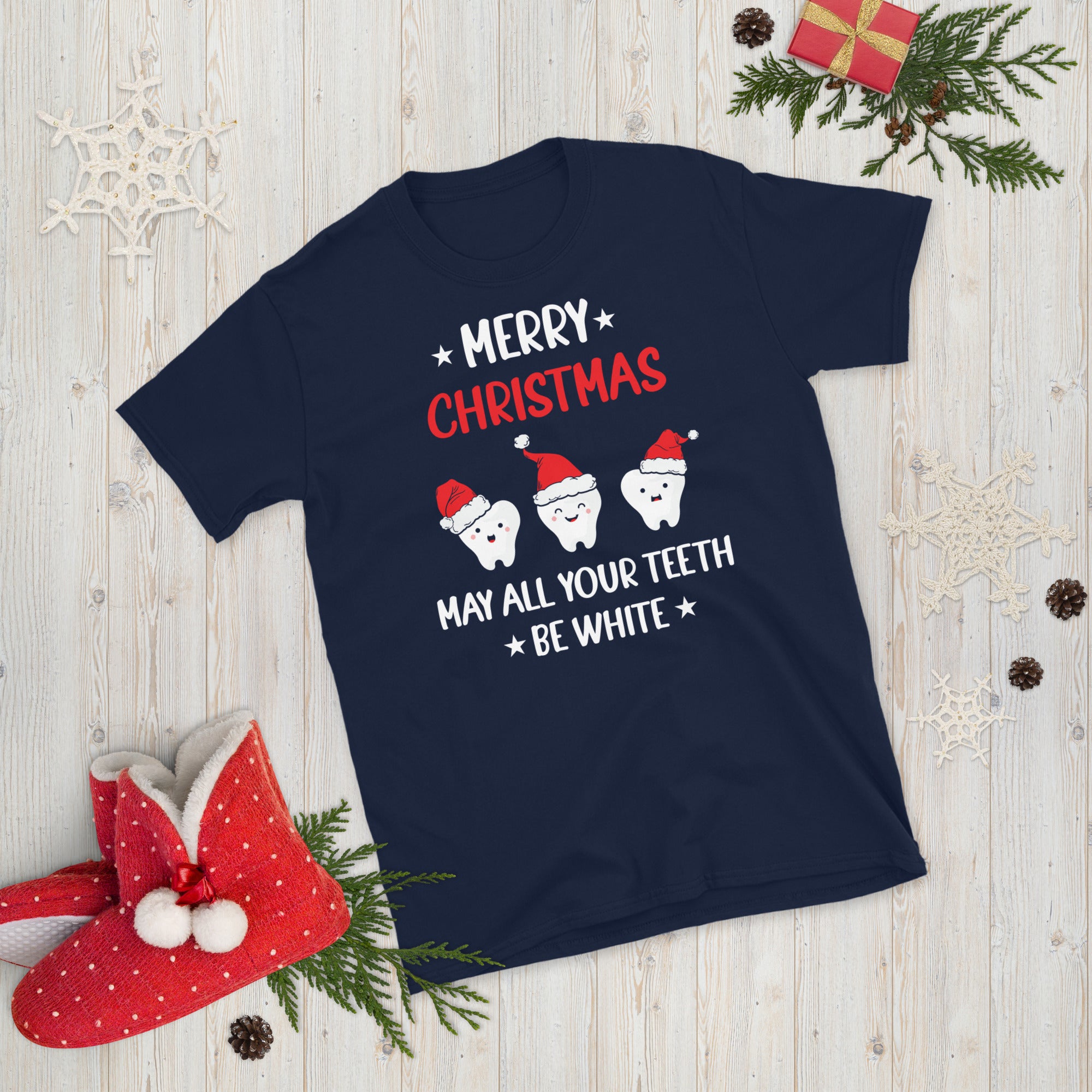Dental Christmas Shirt, Dentist Xmas T Shirt, Funny Dentist Shirt, Dental Life Shirt, Christmas Gifts For Dentist, Teeth Santa Shirt - Madeinsea©