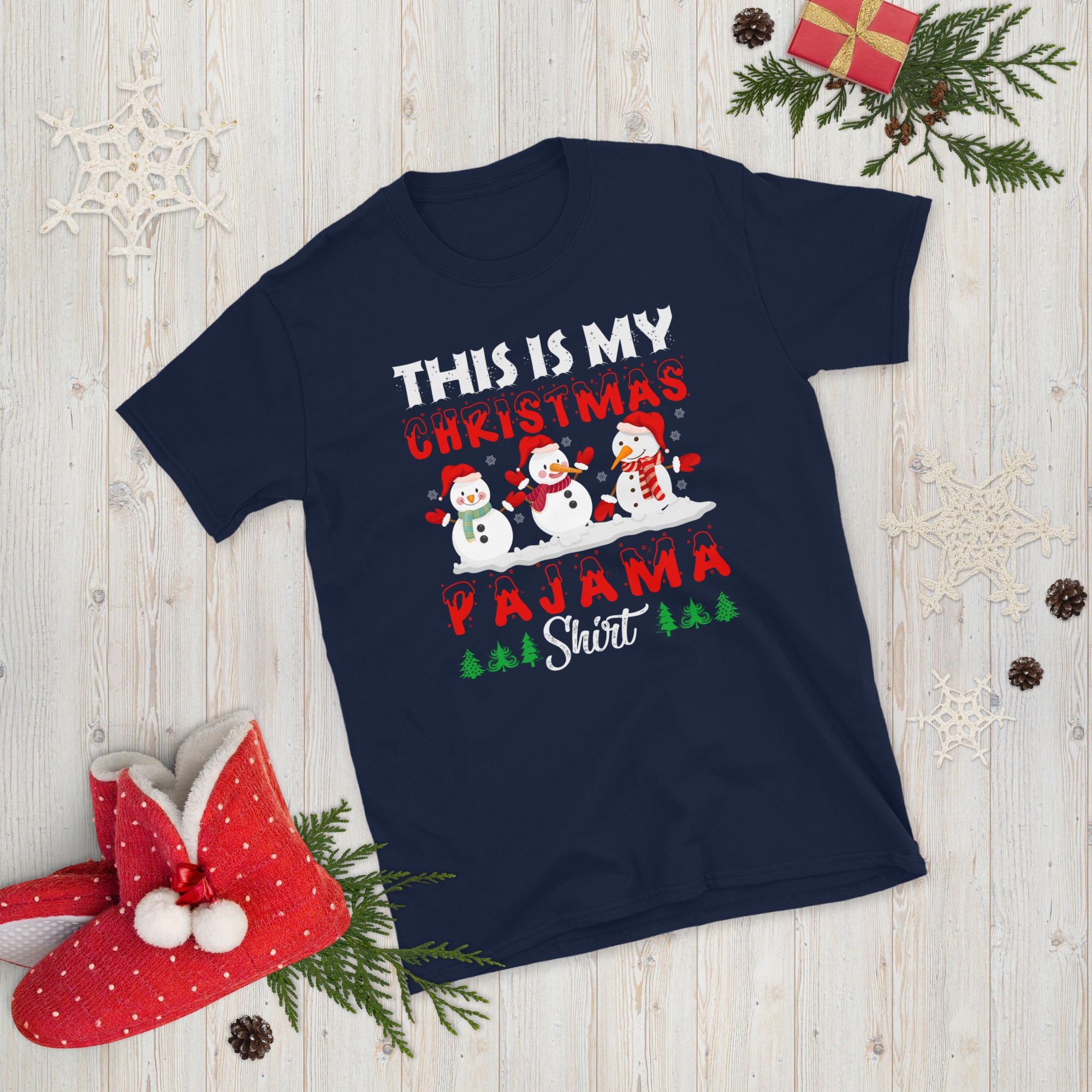 This Is My Christmas Pajama Shirt, Christmas Matching Shirt, Snowman Pajama T Shirt, Cute Snowman Shirt, Family Christmas Pajamas - Madeinsea©