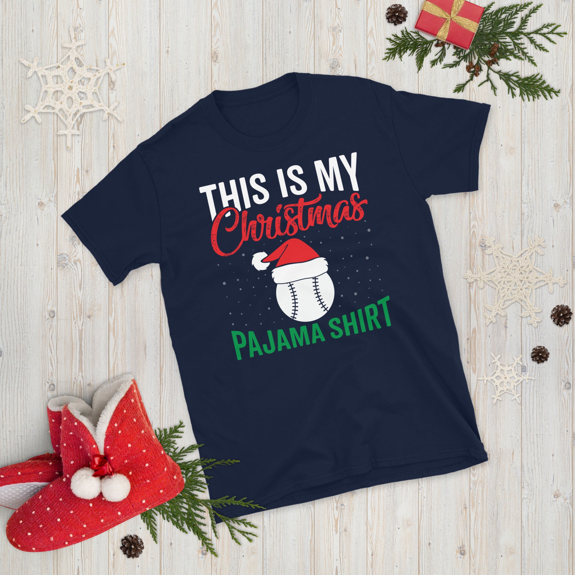 This Is My Christmas Pajama Shirt, Christmas Baseball Shirt, American Baseball T Shirt, Baseball Christmas Gift, Xmas Baseball Tee - Madeinsea©