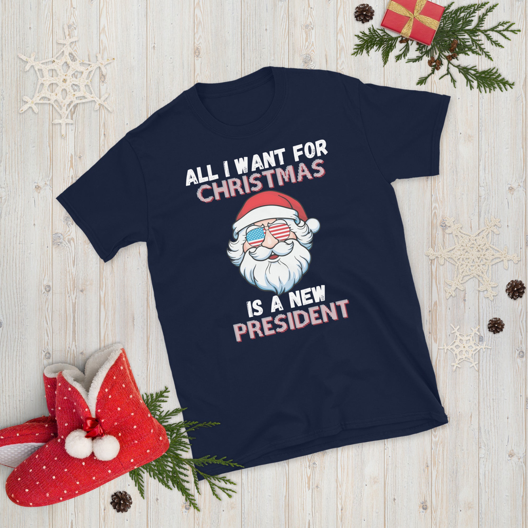 All I Want For Christmas Is A New President, Republican Christmas Shirt, FJB Xmas T Shirt, Xmas Conservative Shirt, Impeach Biden Shirt - Madeinsea©