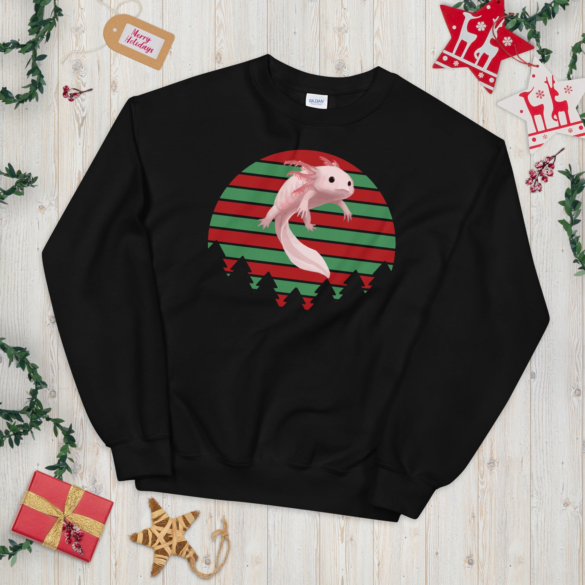 Axolotl Christmas Sweatshirt, Axolotl Ugly Christmas Sweatshirt, Santa Axolotl Sweatshirt, Axolotl Ugly Sweatshirt, Axolotl Xmas Gift