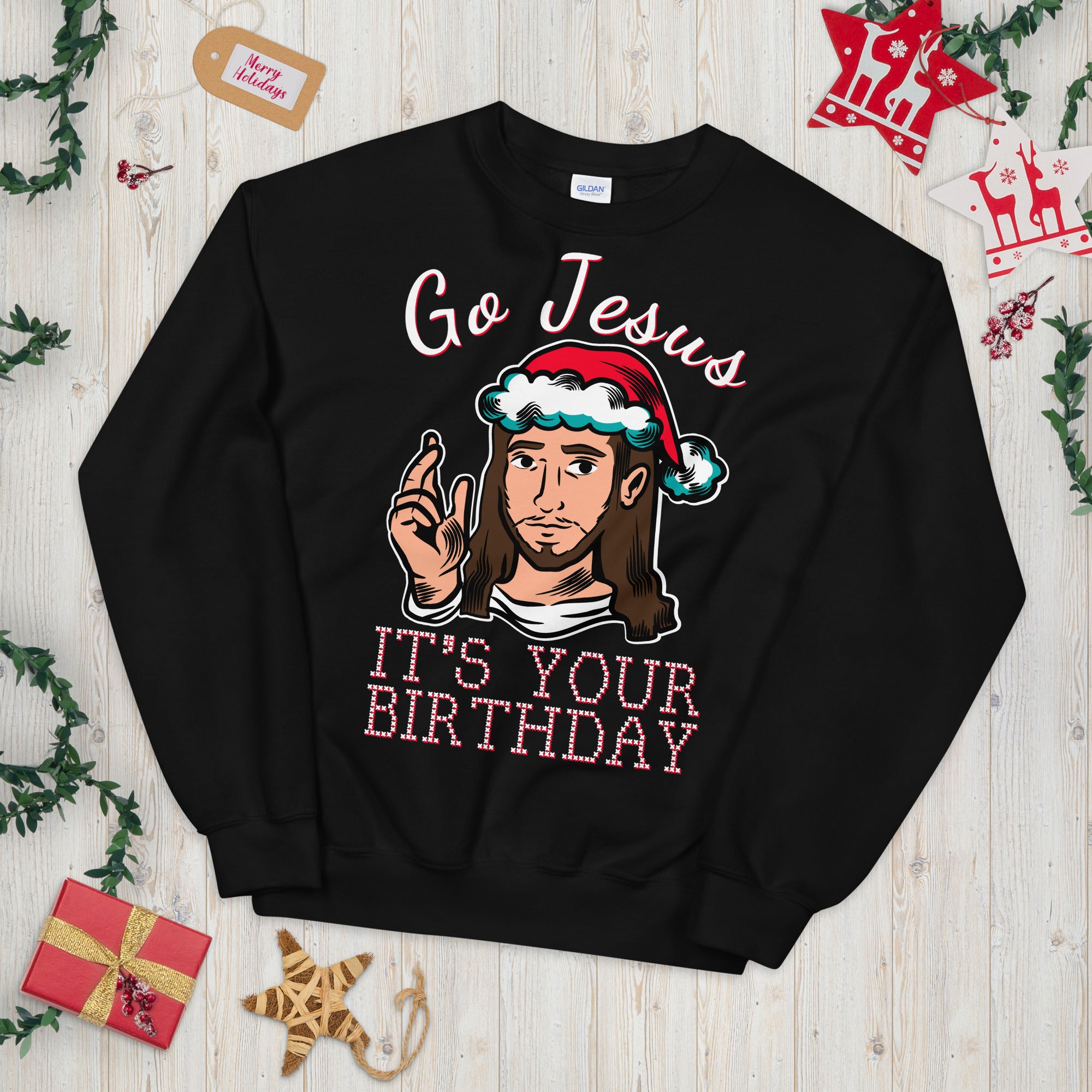 Go Jesus It's Your Birthday Christmas Sweatshirt, Go Jesus Sweatshirt, Jesus Birthday Sweater, Holiday Sweatshirt, Ugly Christmas Sweater - Madeinsea©
