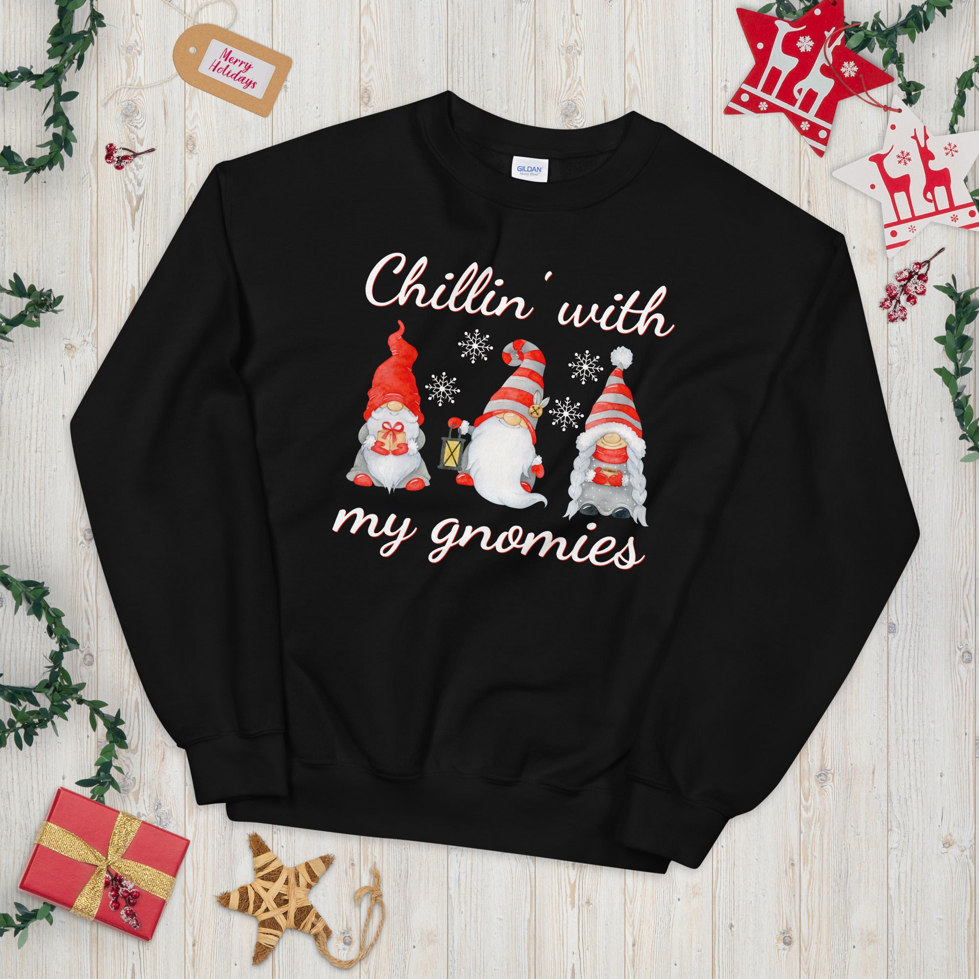 Chillin With My Gnomes Sweatshirt, Lustiges Chilling Gnomes Sweatshirt, Gnome Weihnachtspullover, Gnome Shirt, Süßer Gnome Pullover, Süße Gnome