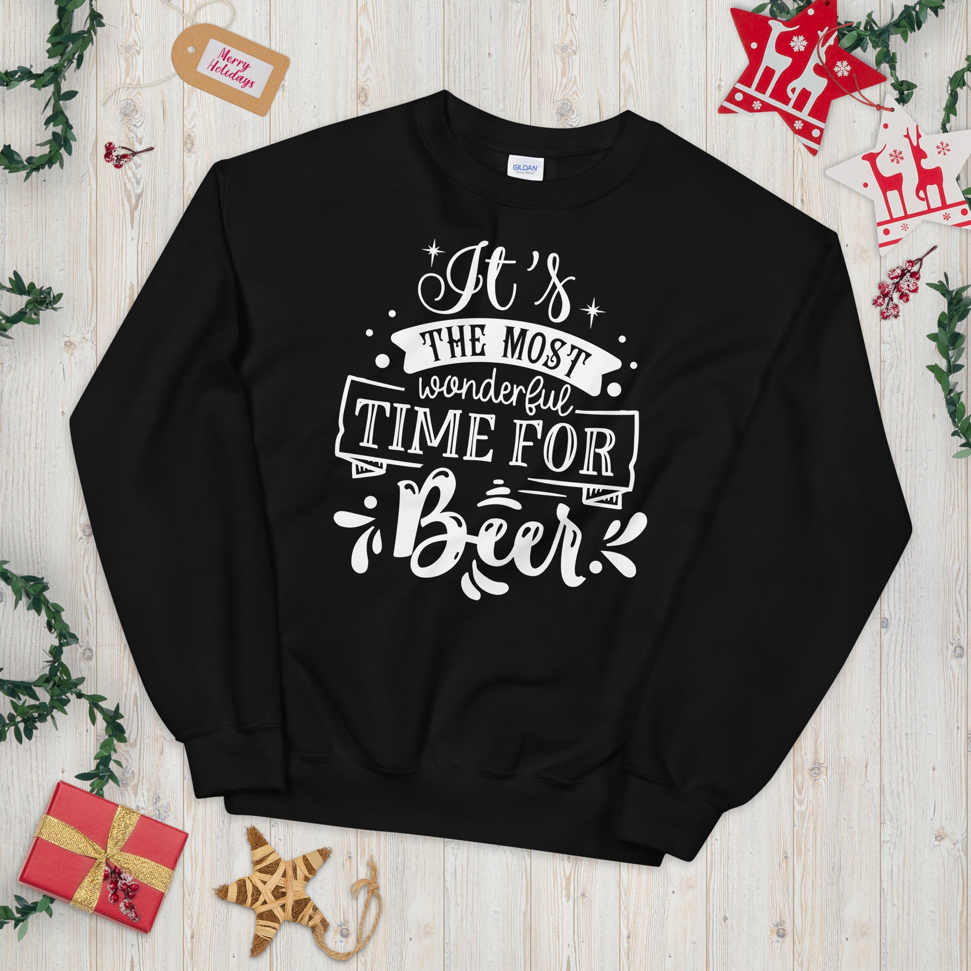 It's The Most Wonderful Time For A Beer Sweatshirt, Christmas Beer Sweater, Husband Christmas Gift, Beer Lover Gift, Christmas Beer, Xmas - Madeinsea©