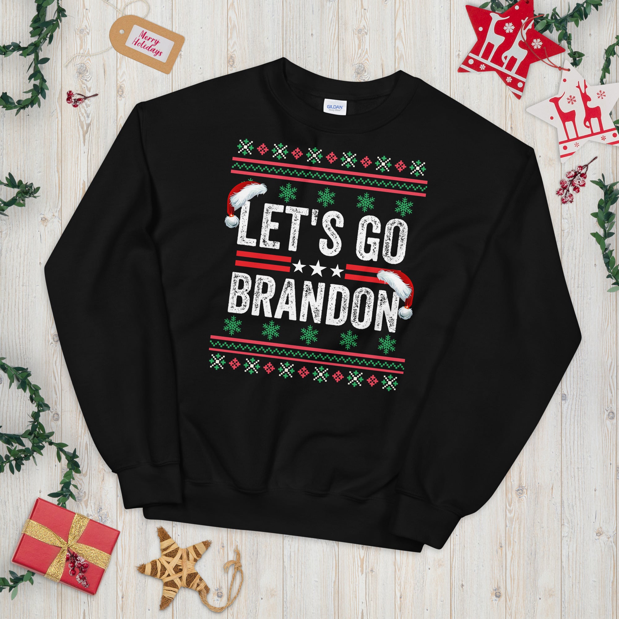 Lets Go Brandon Christmas Sweatshirt, Let's Go Brandon Sweater, Lets go brandon Xmas, FJB Shirt, Joe Biden Chant, Funny Biden Meme Sweater - Madeinsea©