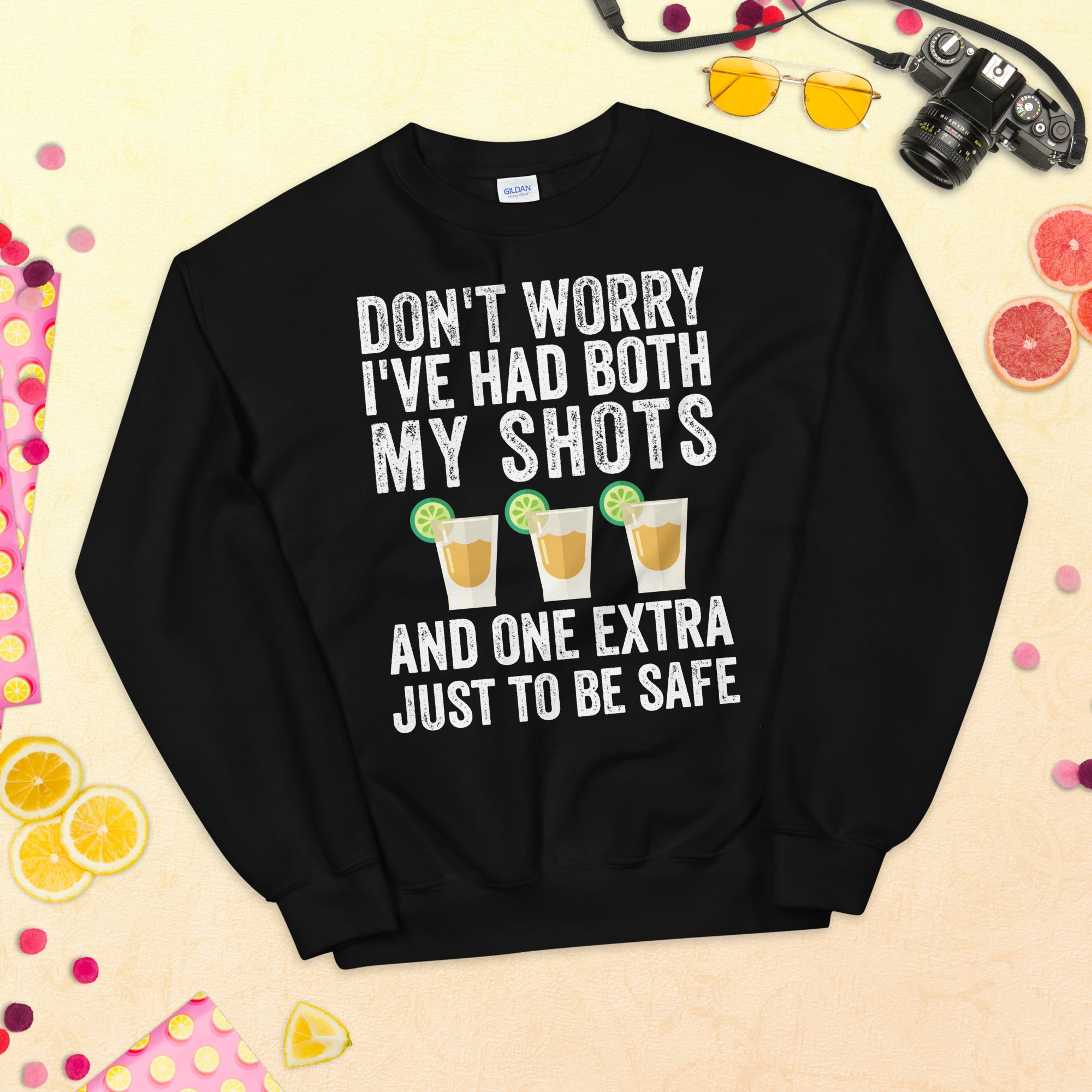Don't Worry I've Had Both My Shots Sweater Funny Tequila Vintage Shirt, Booster shot, Third shot, Extra shot, Funny Vaccination Tequila Shot - Madeinsea©
