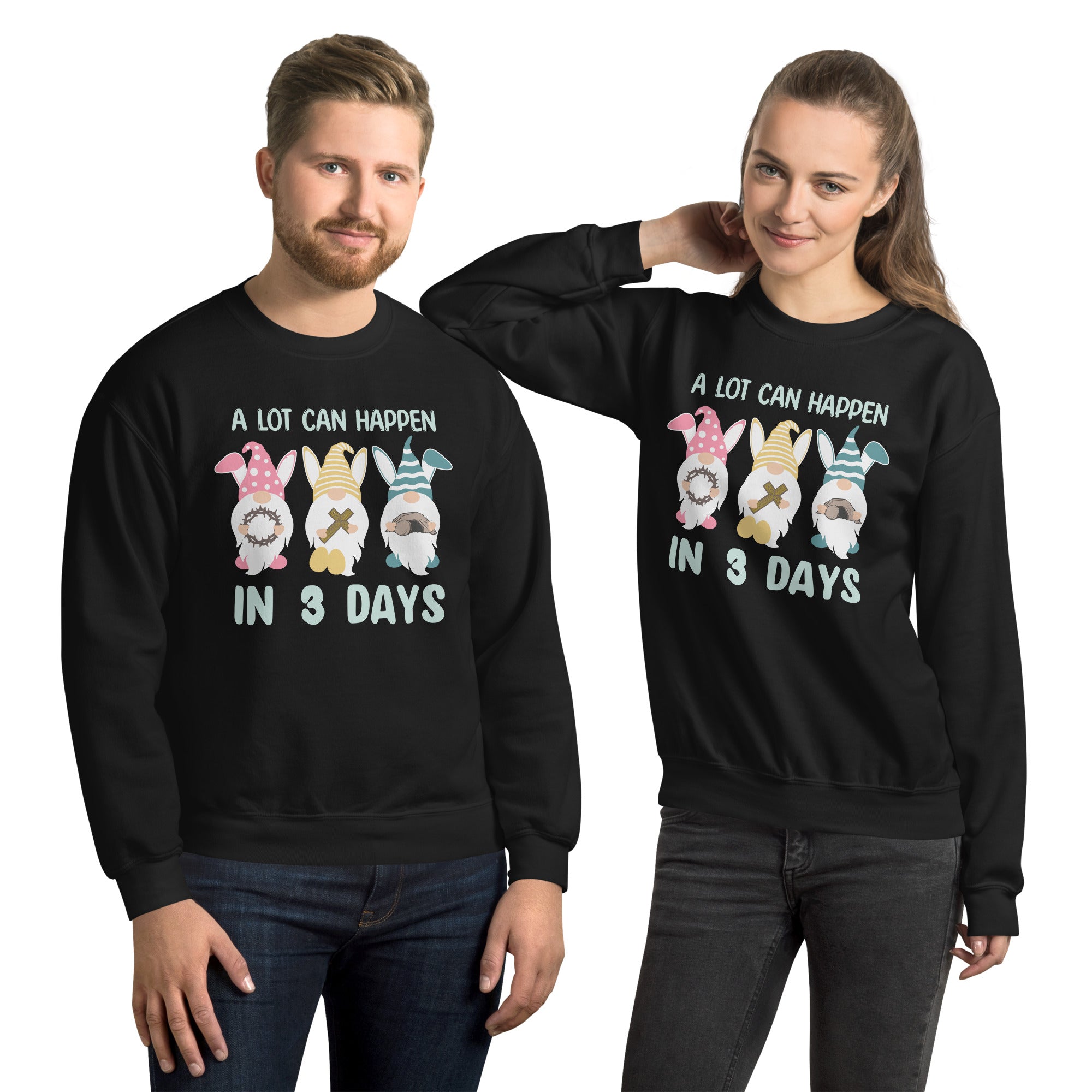 A Lot Can Happen in 3 Days Sweatshirt, Funny Easter Shirt, Jesus Sweater, Gifts for Easter, Easter Gnome Sweatshirt, Jesus Easter Gift Shirt