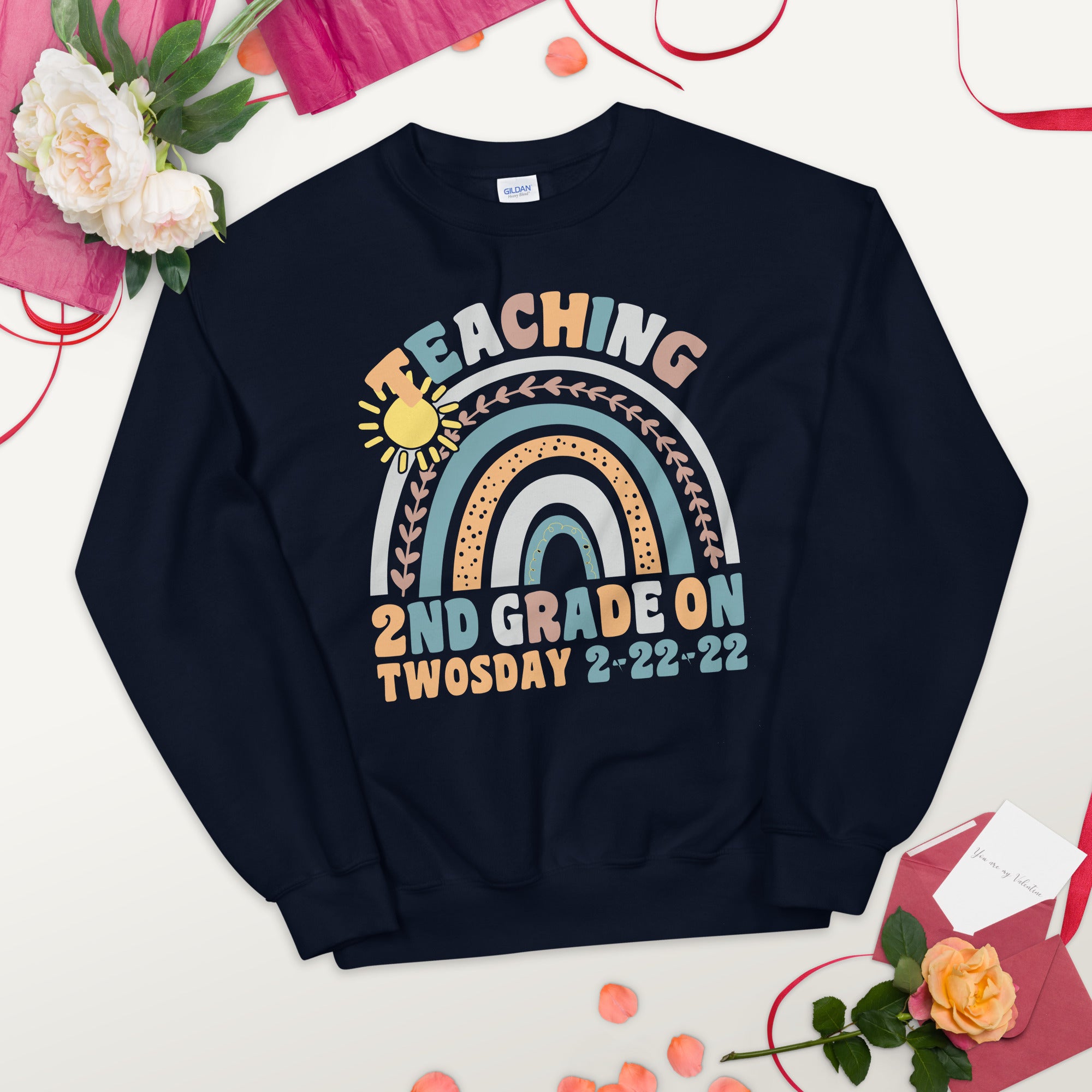 Teaching 2nd Grade On Twosday, Twosday Sweatshirt, 2nd Grade Teacher Sweater, Tuesday 2-22-22, Funny Twosday Gifts, Math Teacher, Numerology - Madeinsea©